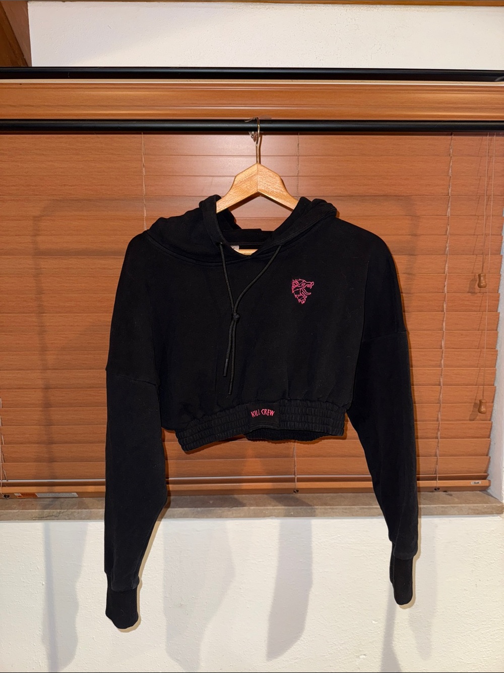 Kill Crew Womens Black Cropped Hoodie